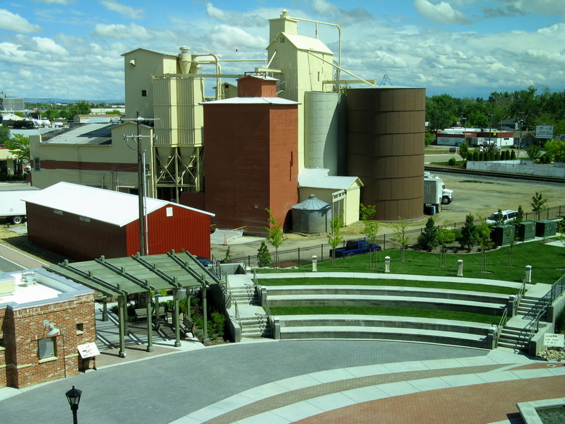 view of manufacturing building next to City Hall