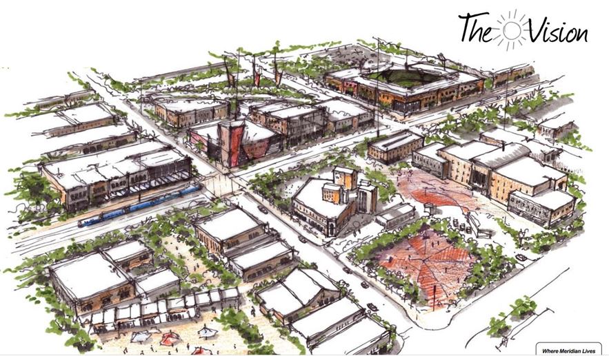 drawing of downtown meridian