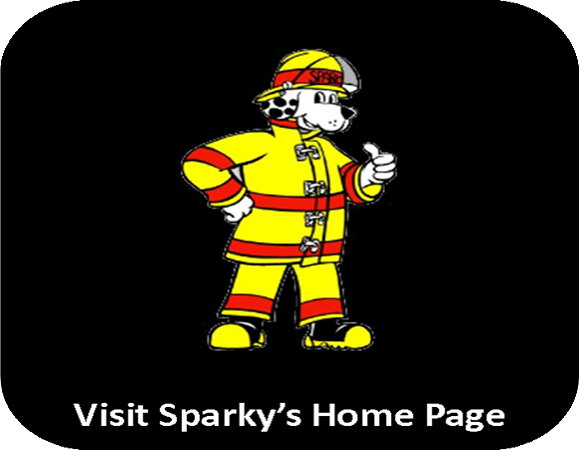 Sparky, a cartoon dog in fireman uniform