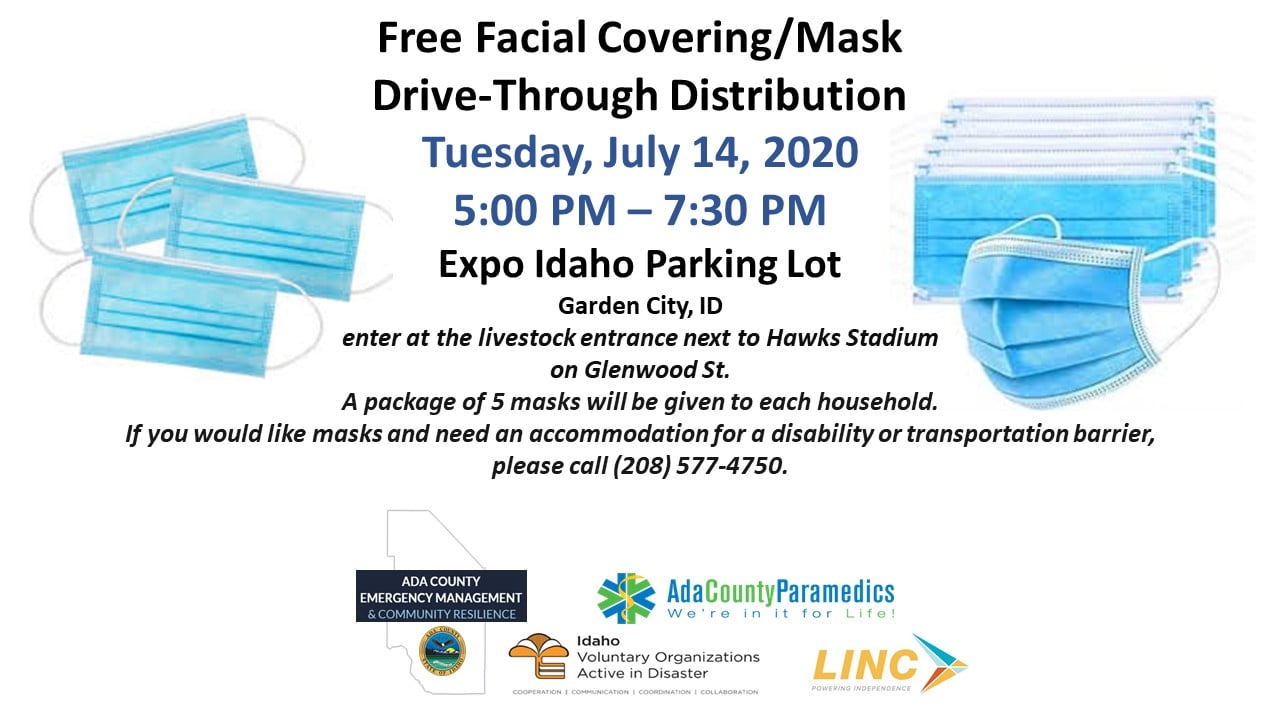 Free face masks available at Expo Idaho