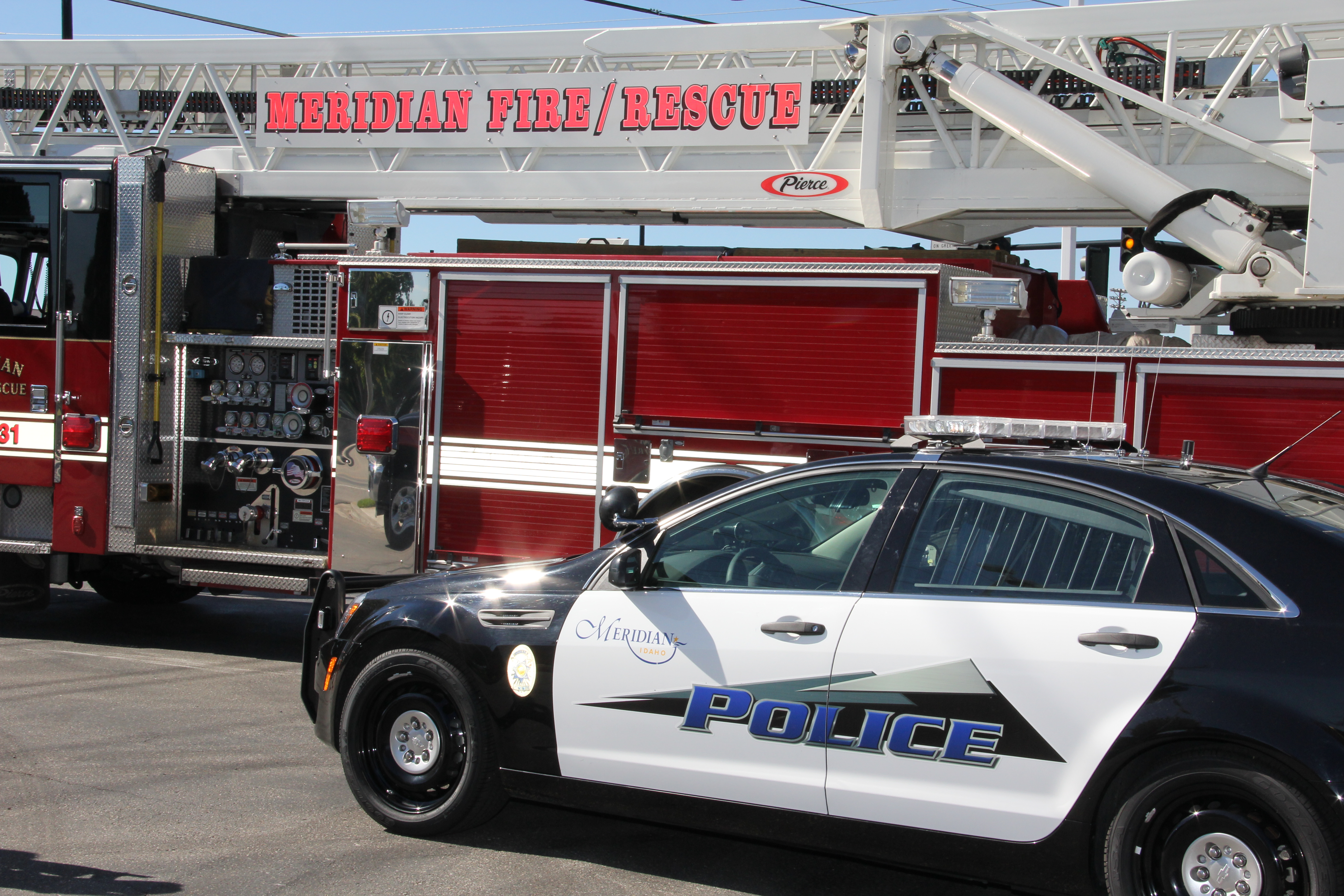 fire truck and police car