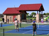 People playing tennis