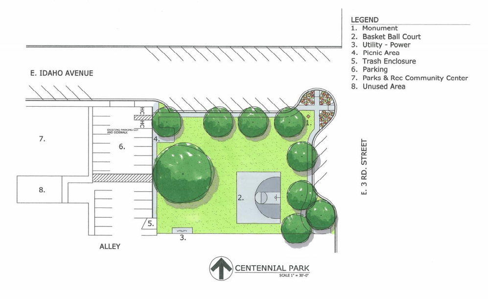 drawing of Centennial Park site