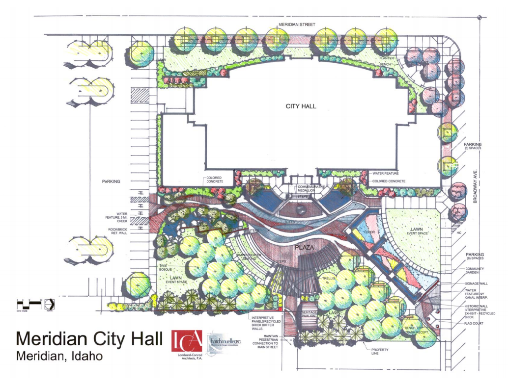 drawing of City Hall site