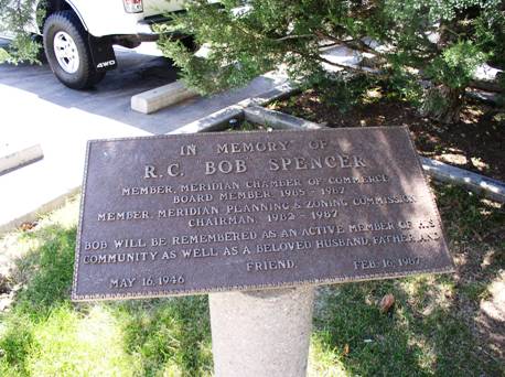 memorial plaque at Cox Monument