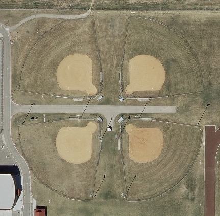 Aerial view of Heritage ballfields