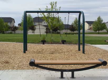 swingsets at Heroes Park