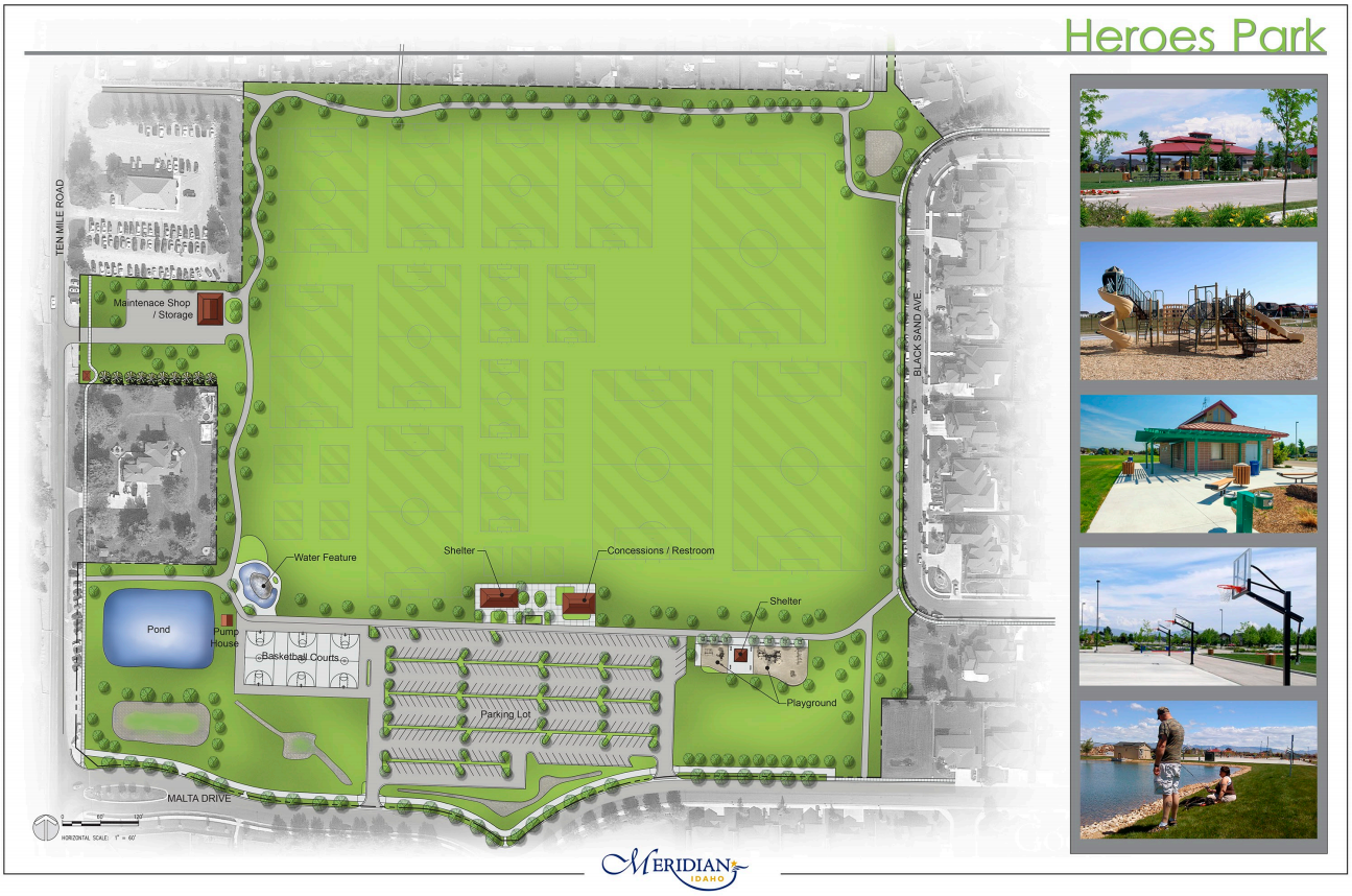 drawing of Heroes park