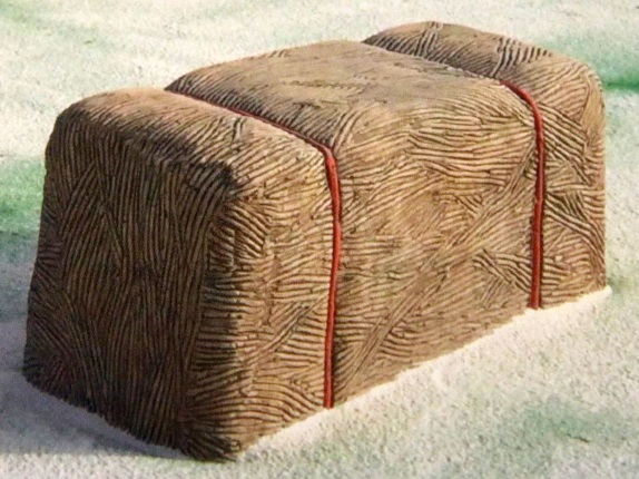 illustration of a hay bale shaped bench at Hillsdale Park