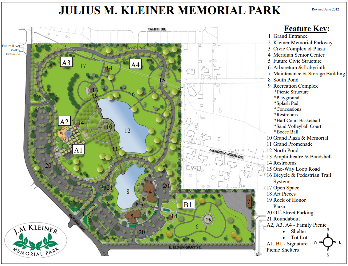 drawing of Julius M. Kleiner Memorial park