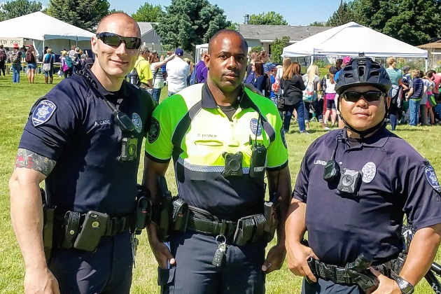 3 Bike Patrol Officers, smiling