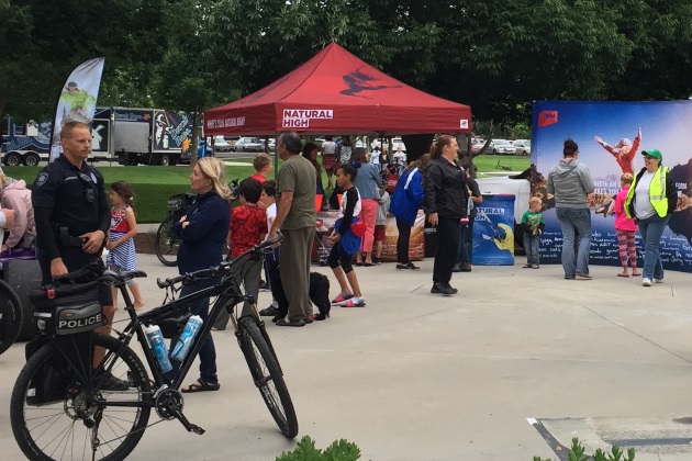 Bike Patrol officers at an event in a City park