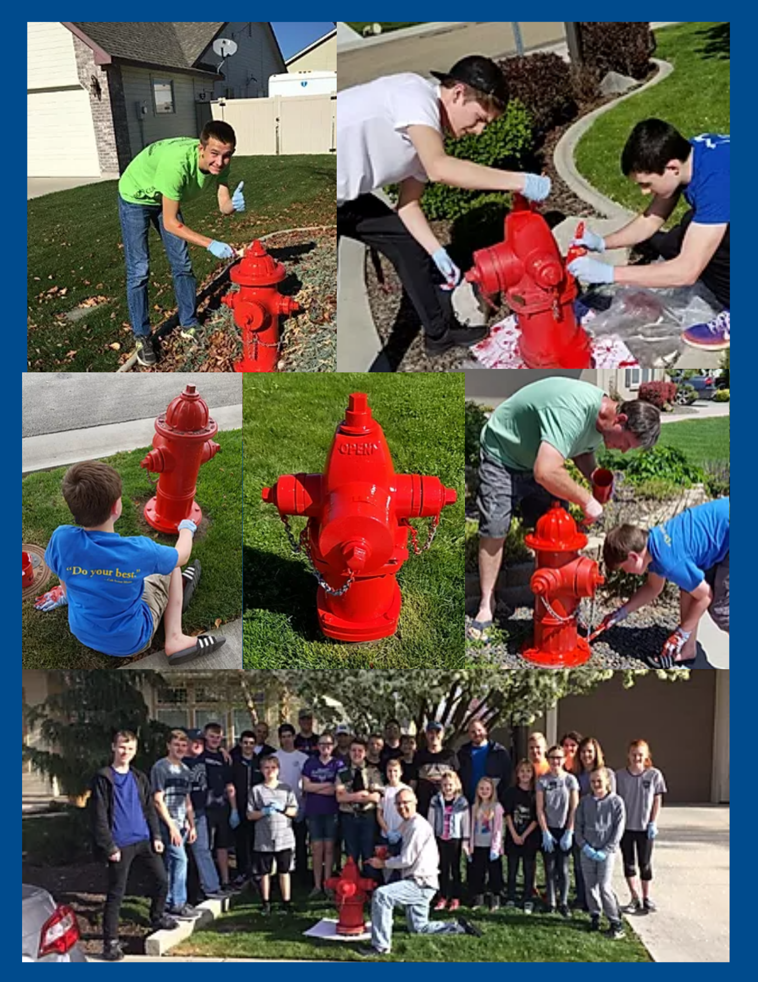 collage of hydrant painting photos